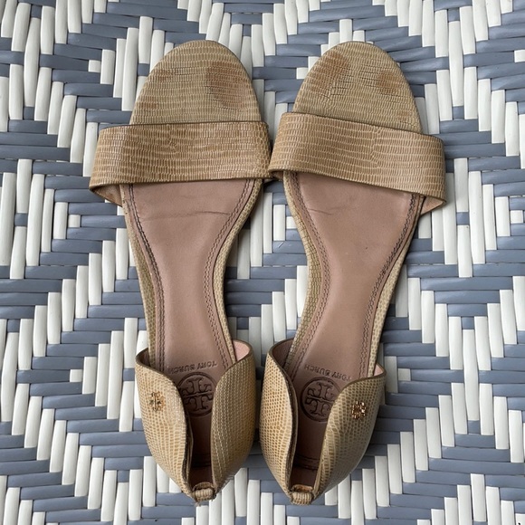 Tory Burch Savannah Flat Sandals in Trench Tan - Picture 1 of 6